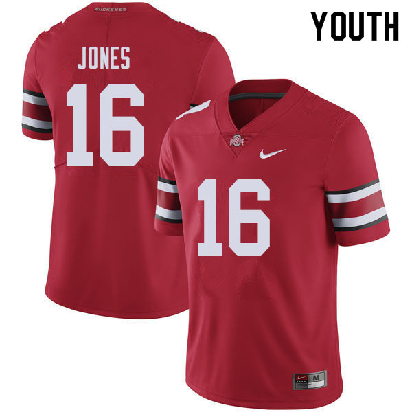 Youth Ohio State Buckeyes #16 Keandre Jones Red Authentic College Stitched Football Jersey 23VH042RK